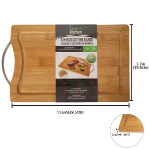 Ideal Kitchen Tábua de Corte com alça, em Bamboo <br />12 unidades por caixa <br />Caixa: 38X25X21cm<br /><span style="color:#35bfc3">$1,99</span>