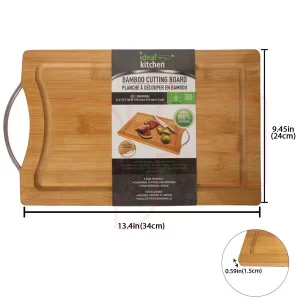 Ideal Kitchen Tábua de Corte com alça, em Bamboo <br />12 unidades por caixa <br />Caixa: 35X21X21cm<br /><span style="color:#35bfc3">$2,49</span>