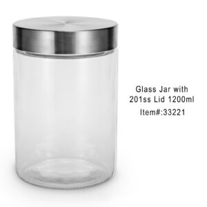 Entrega Imediata - 127 CX <br />Ideal Kitchen Pote de Vidro Liso com Tampa Inox Hermética 1200ml<br />12 unidades por caixa <br />Caixa: 47X36X20cm<br />SKU: 33221<br /><span style="color:#35bfc3"></span><br />UN <span style="color:#35bfc3">R$18,42</span><br />CX <span style="color:#35bfc3">R$221,04</span>